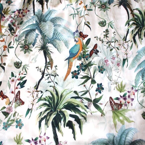 H&M summer floral Peplum tropical dress bird print macaws & butterflies Size 12 - Picture 6 of 14